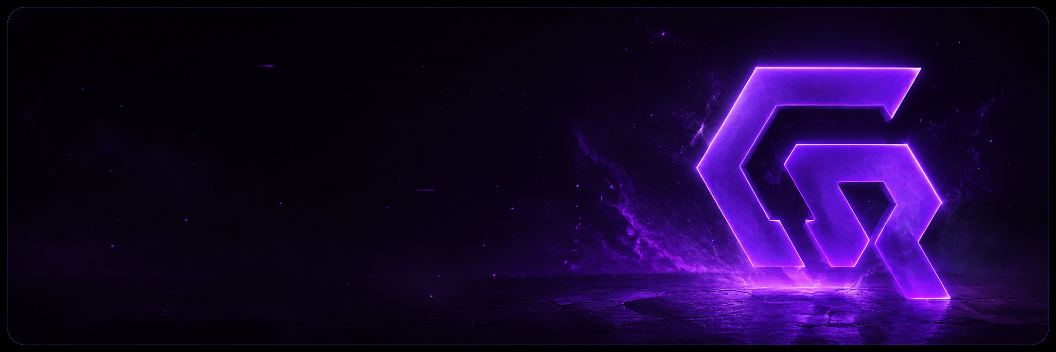 GamerReach purple emblem in a dark gaming environment